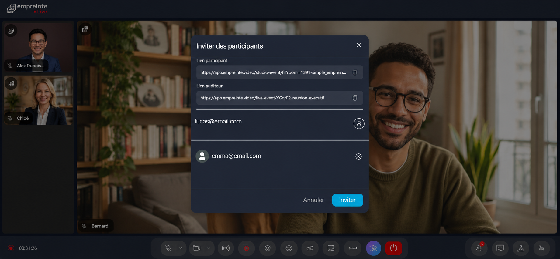 Partage multi-utilisateurs et ajout de participants